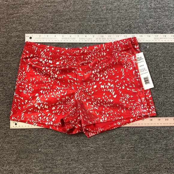 Red Foil Holo Confetti Spandex Hot Shorts L Or XL Cheer & Dance—New - Picture 10 of 11